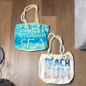 Beach Bum Canvas Tote Bag - Cream